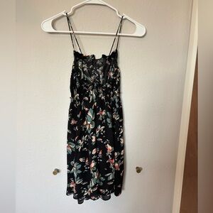 Intimately Free People Black Floral Print Jolene Slip Dress, XS